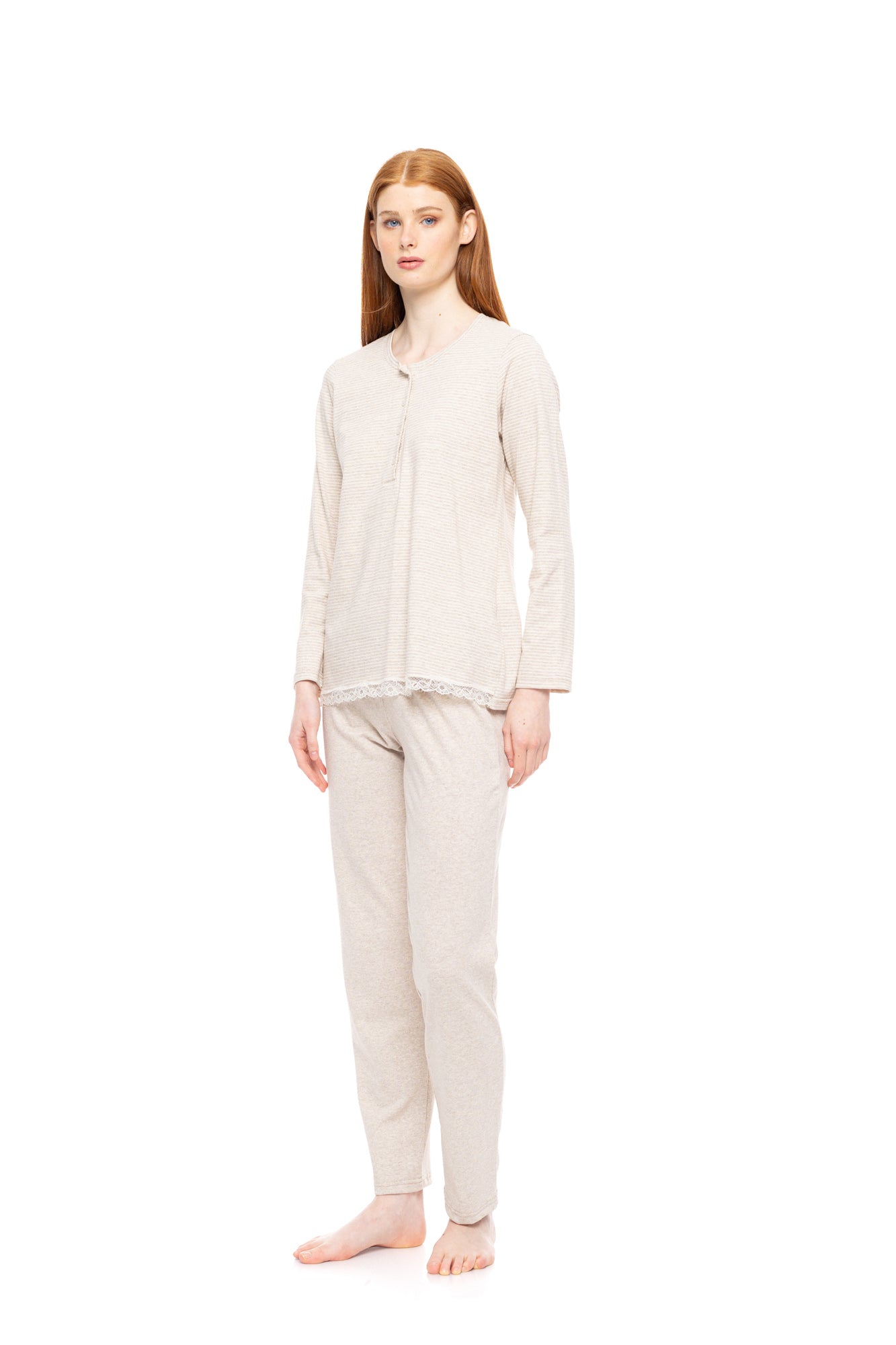 Pink Label - Pyjama Hazelnut Stripes