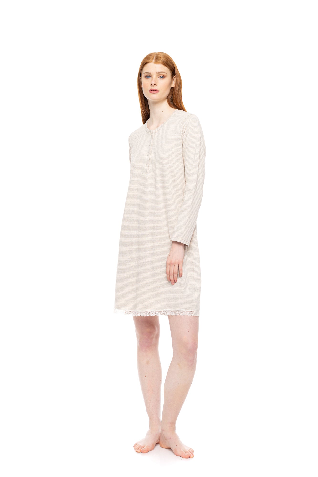 Pink Label - Nightgown Hazelnut Stripes