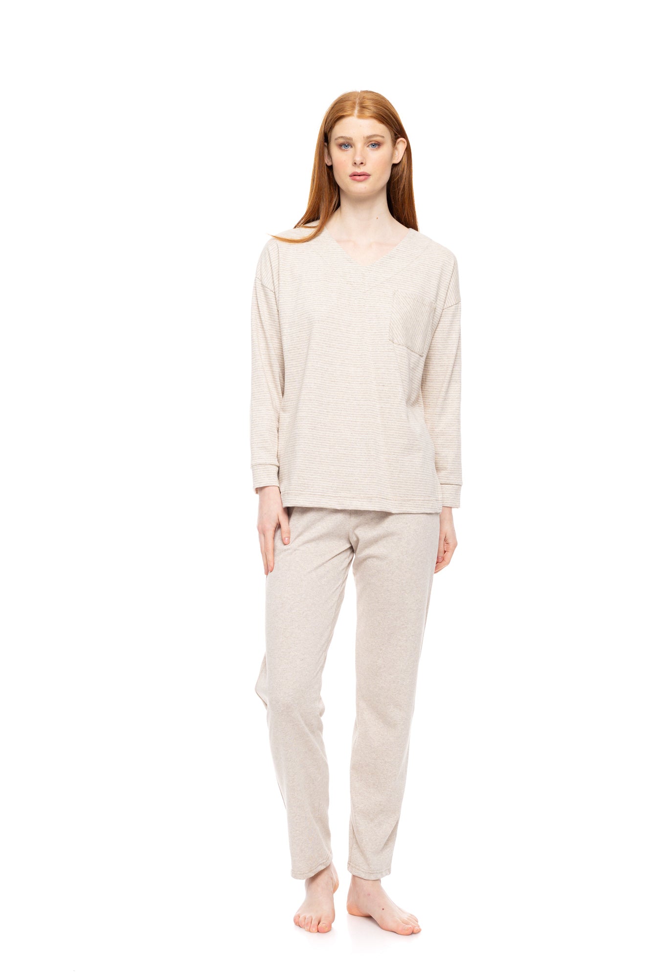 Pink Label - Pyjama Hazelnut Stripes