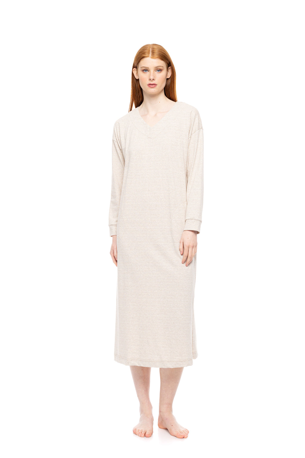 Pink Label - Nightgown Hazelnut Stripes