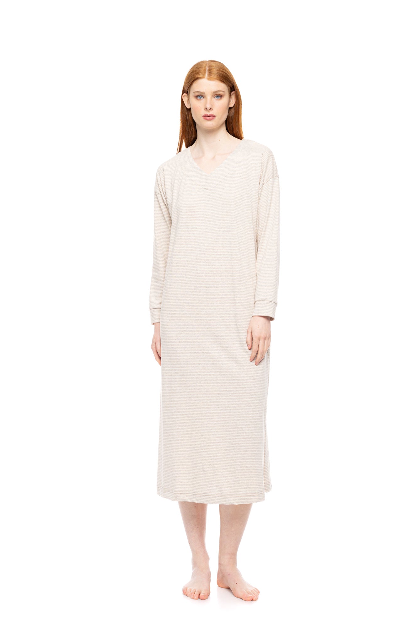 Pink Label - Nightgown Hazelnut Stripes