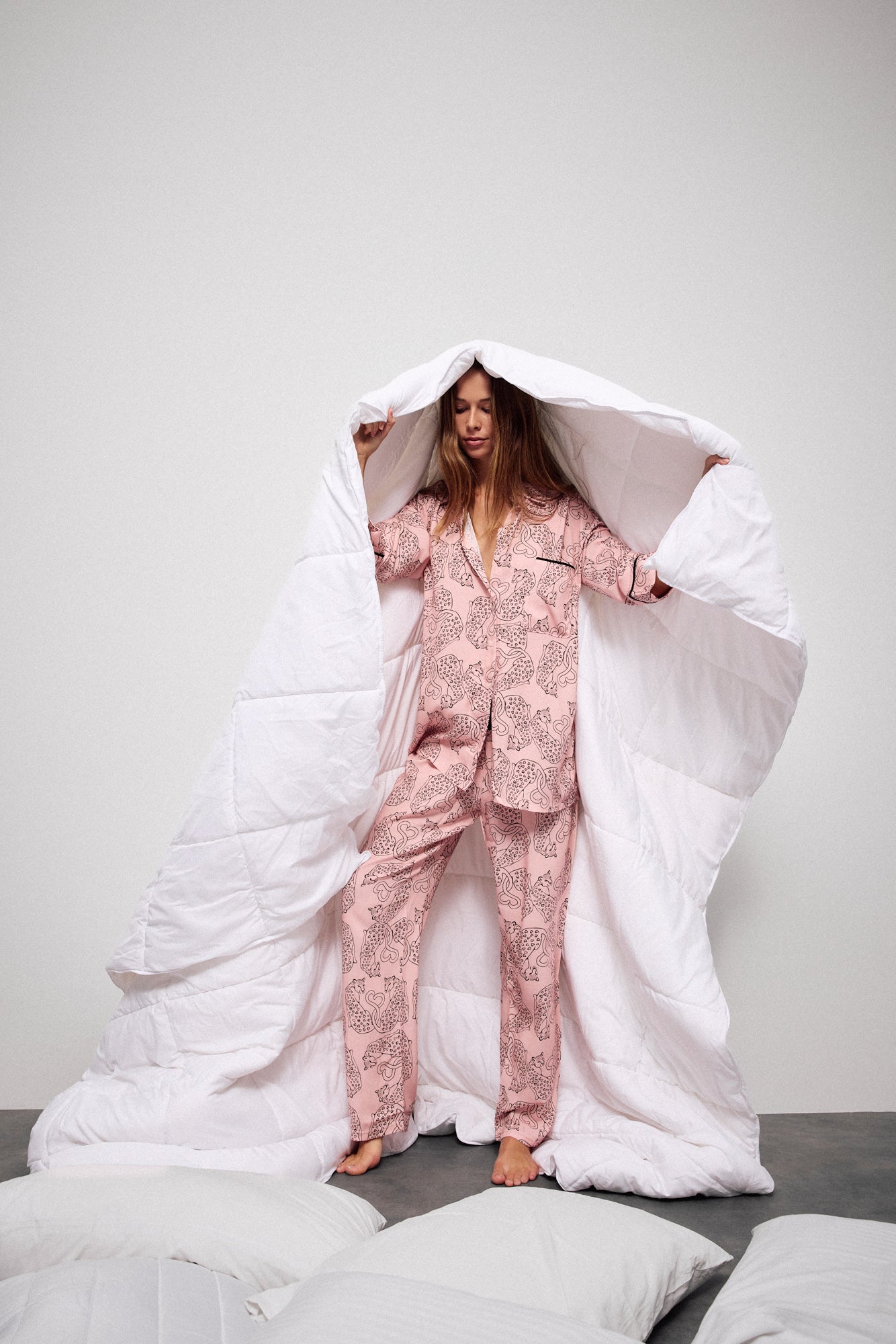 Pink Label - Pyjama Buttoned Rose Leopard