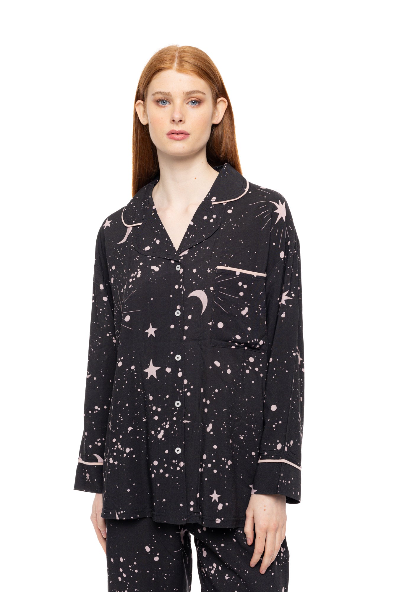 Pink Label - Pyjama Buttoned Rose Night Sky
