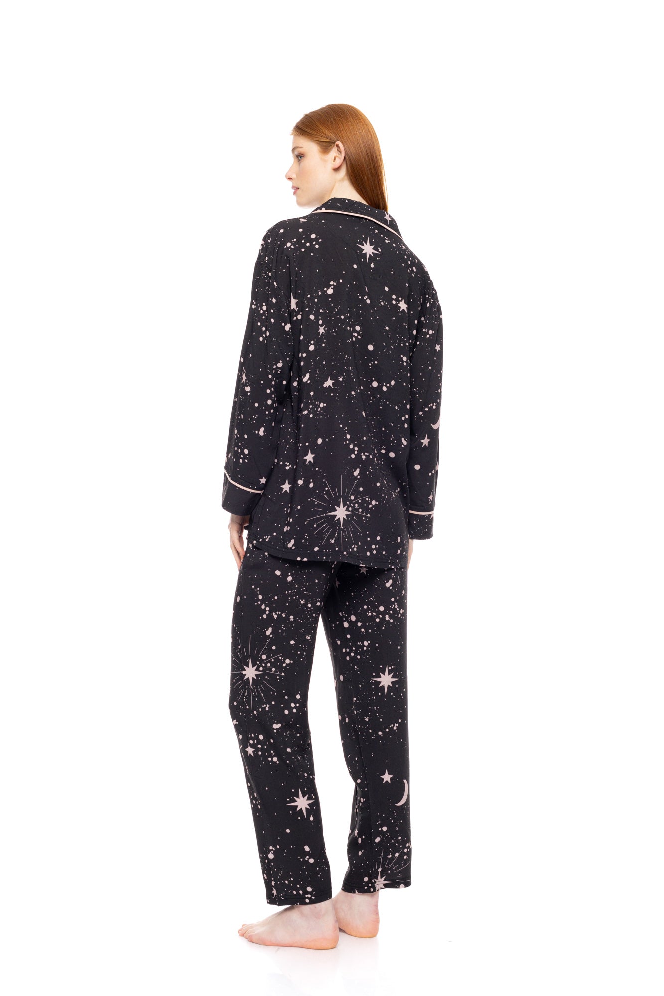 Pink Label - Pyjama Buttoned Rose Night Sky
