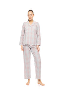 Pink Label - Pyjama Buttoned Soft Rose Plaid