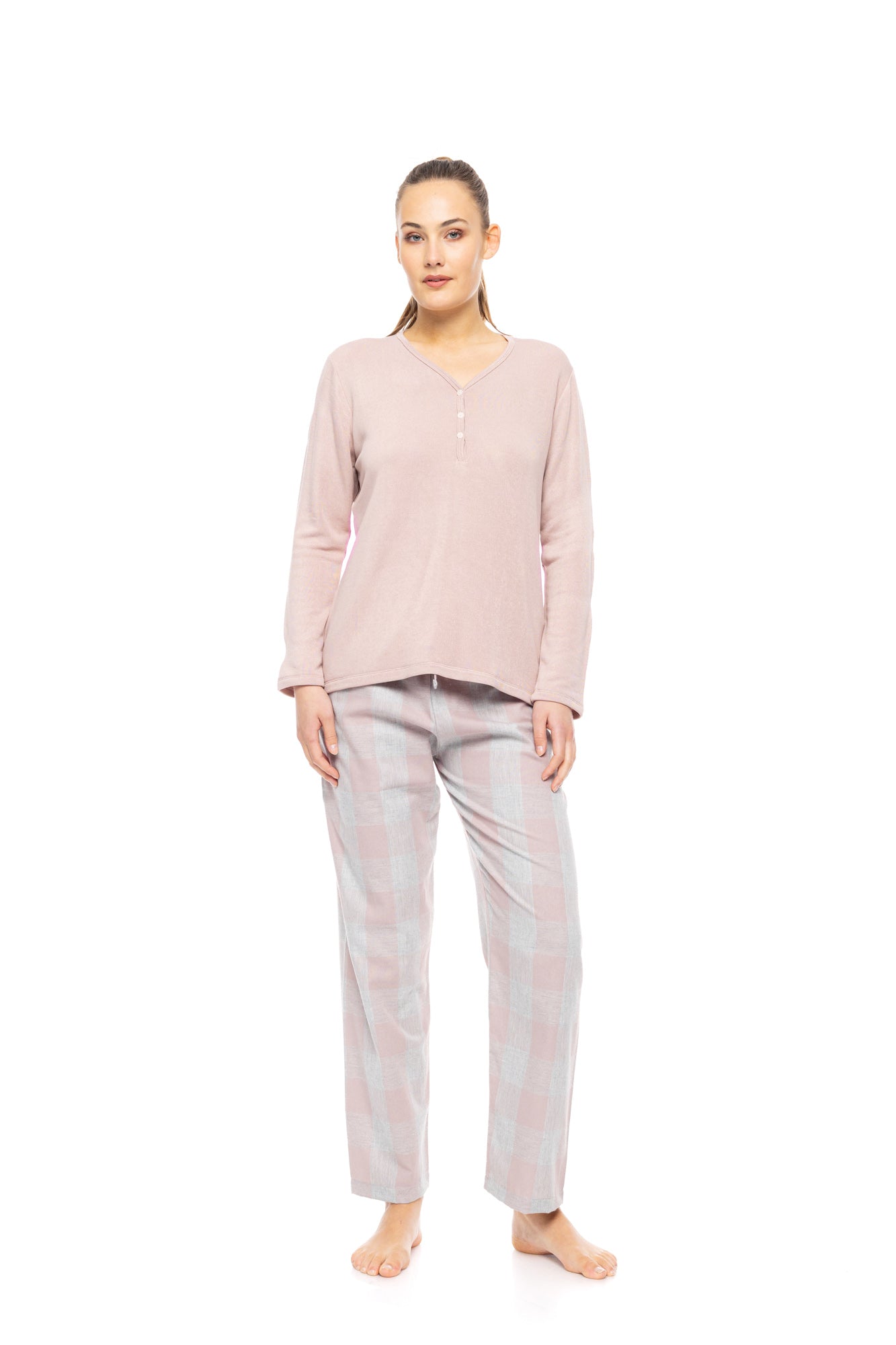 Pink Label - Pyjama Soft Rose Plaid
