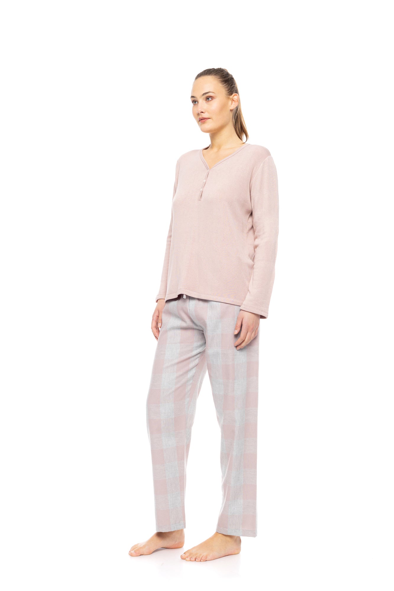 Pink Label - Pyjama Soft Rose Plaid
