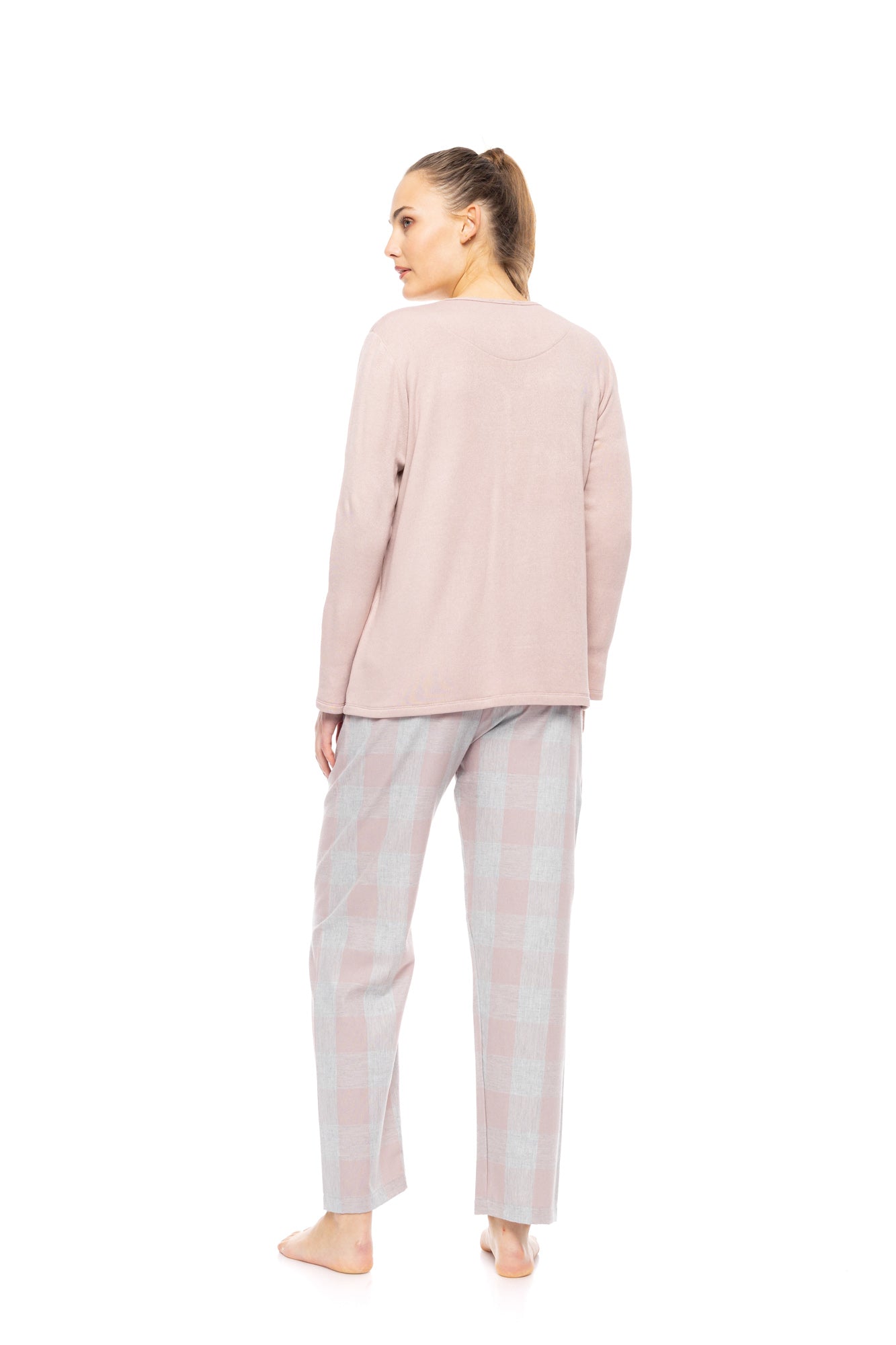 Pink Label - Pyjama Soft Rose Plaid