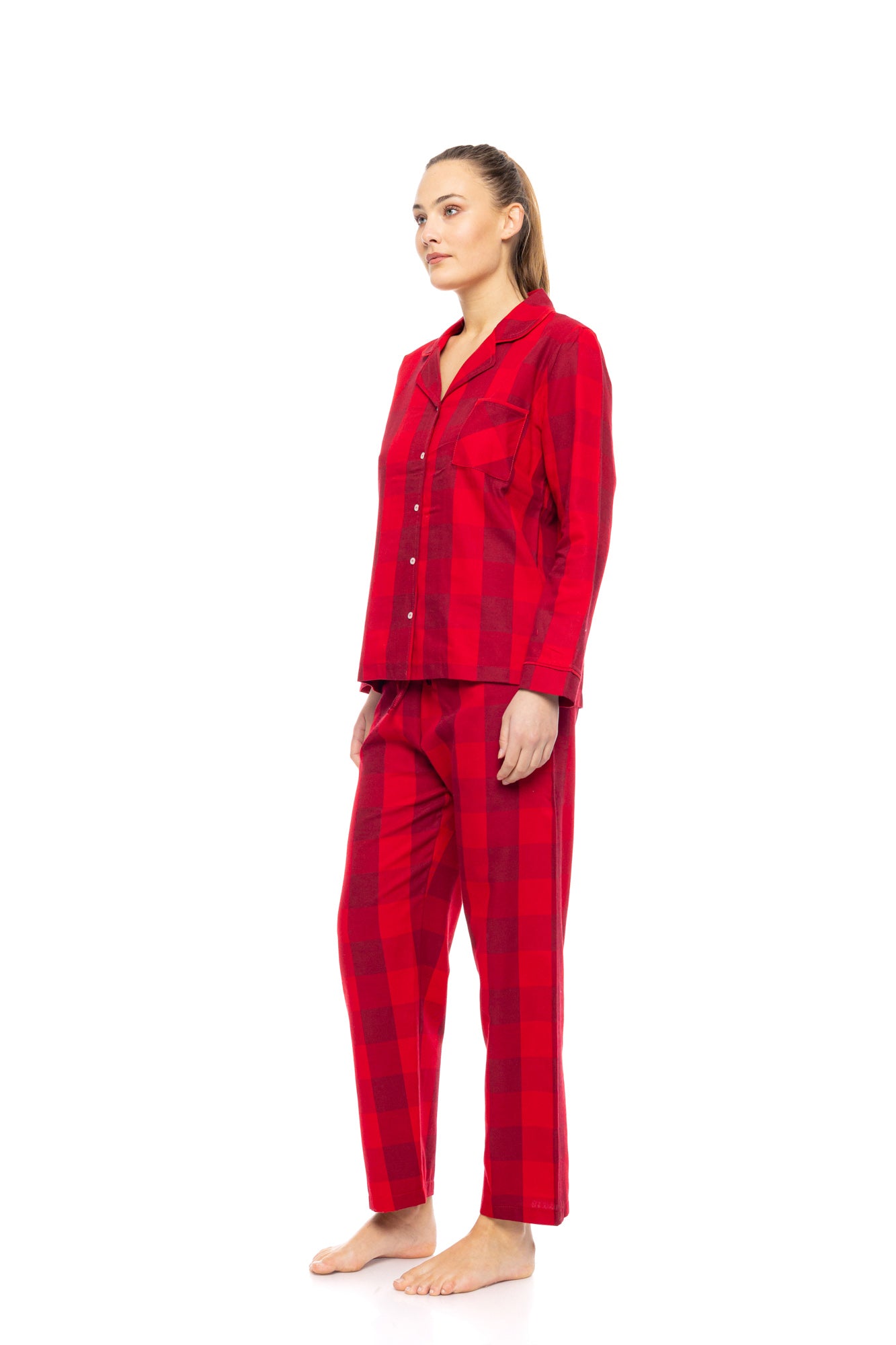 Pink Label - Pyjama Buttoned Raspberry Plaid