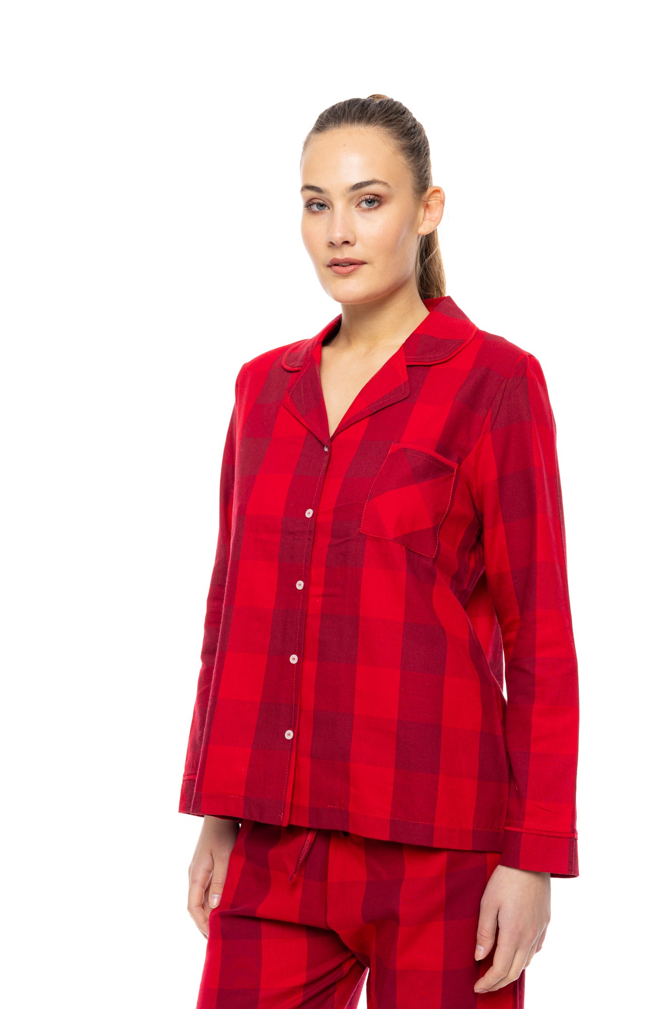 Pink Label - Pyjama Buttoned Raspberry Plaid