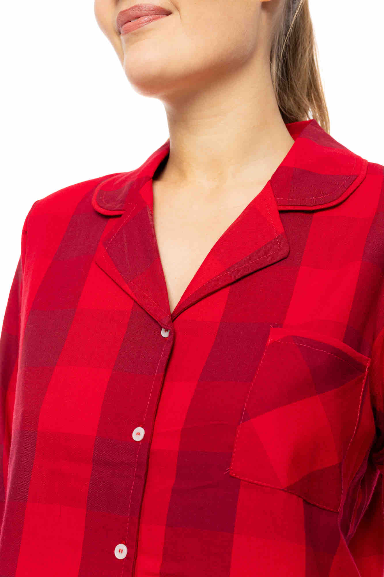 Pink Label - Pyjama Buttoned Raspberry Plaid