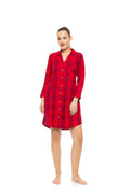 Pink Label - Nightgown Buttoned Raspberry Plaid