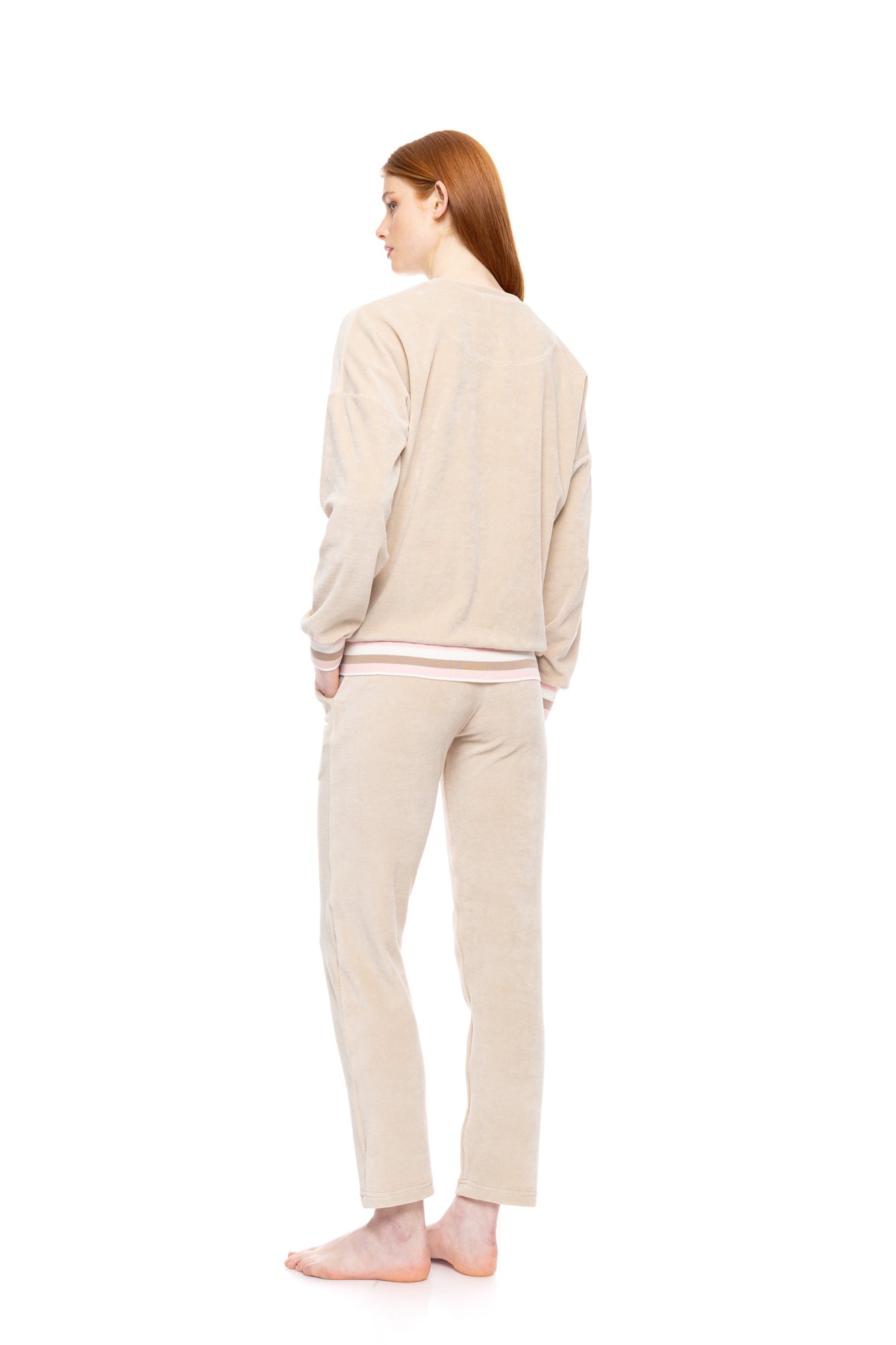 Pink Label - Loungewear Velvet Petit Stripe