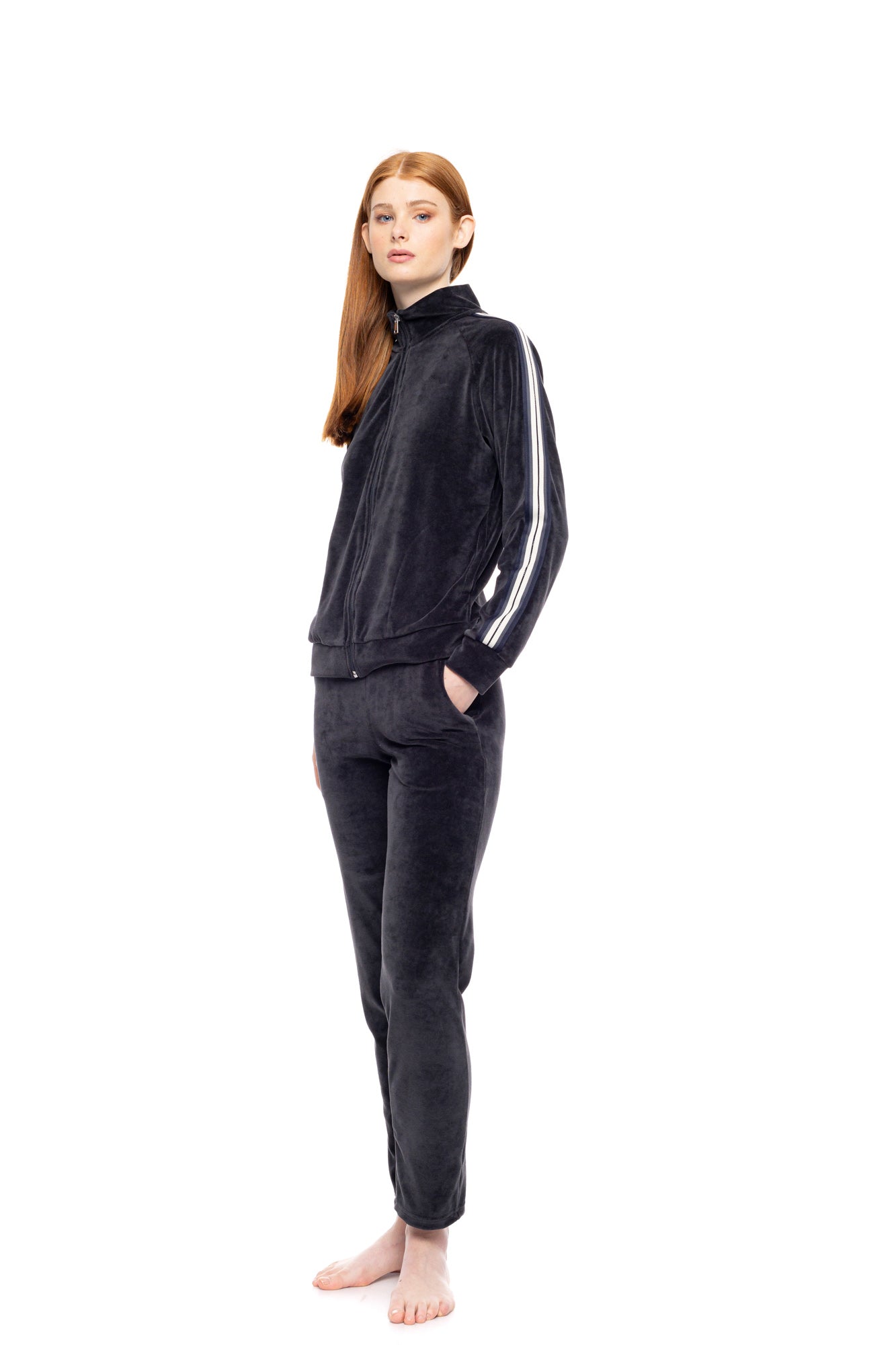 Pink Label - Trucksuit Velvet Off White Stripe