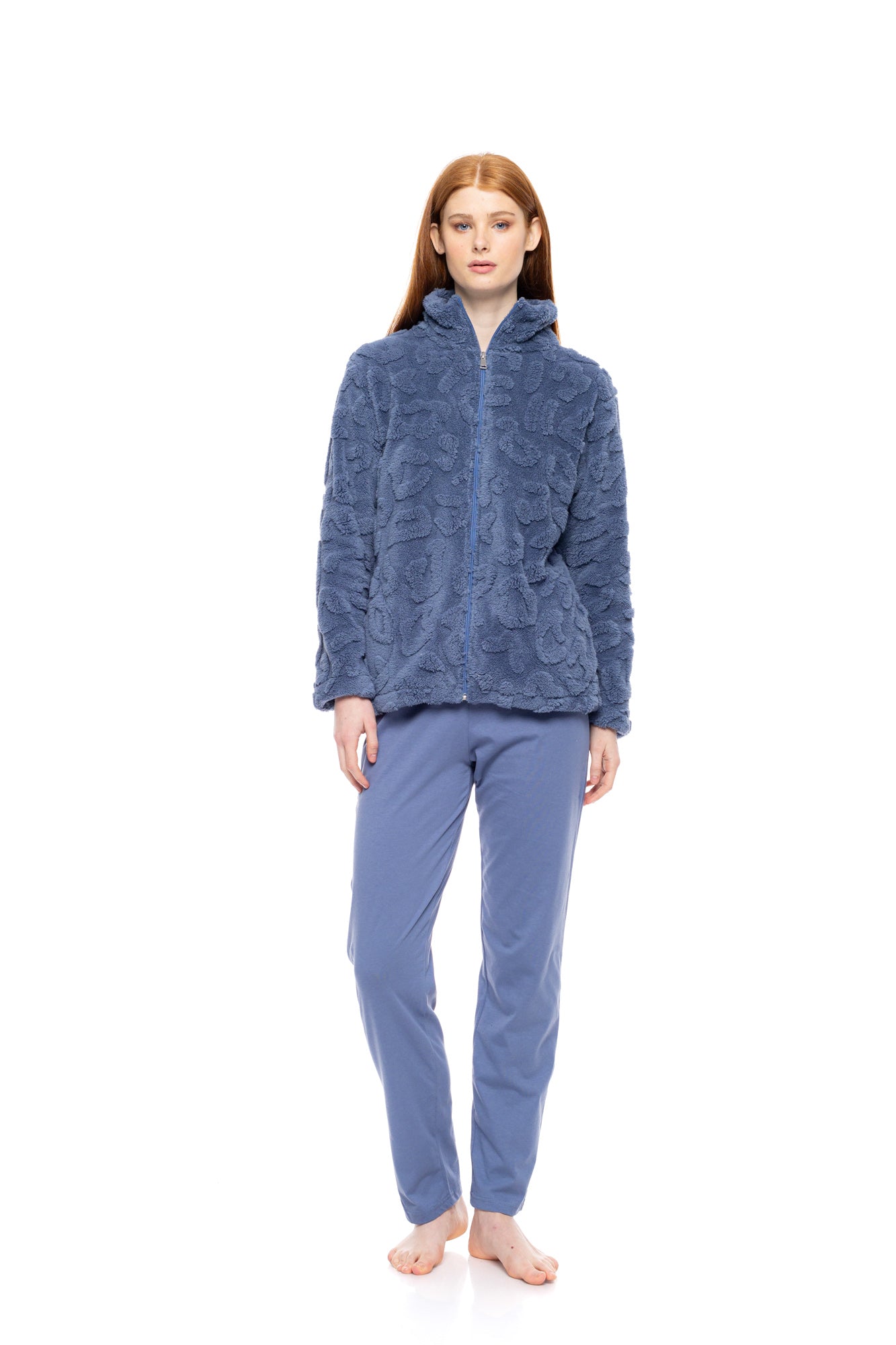Pink Label - Robe Zipper Fleece Leo