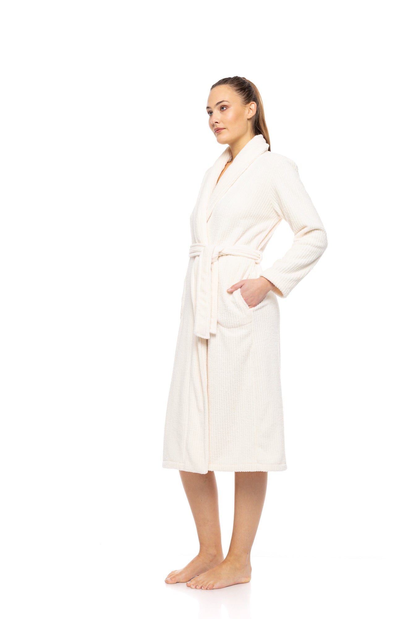 Pink Label - Robe Long Fleece Stripe