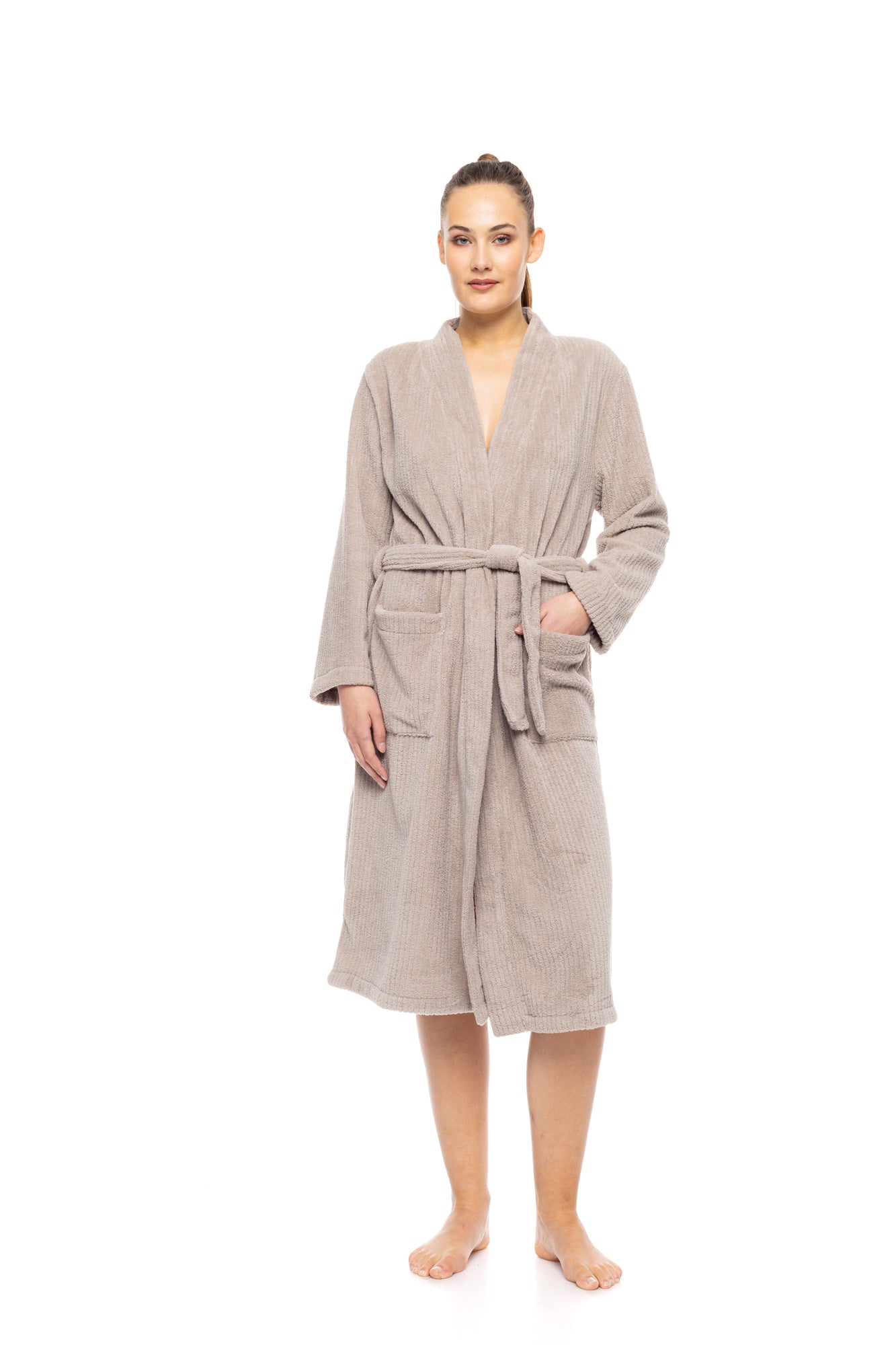 Pink Label - Robe Long Fleece Stripe