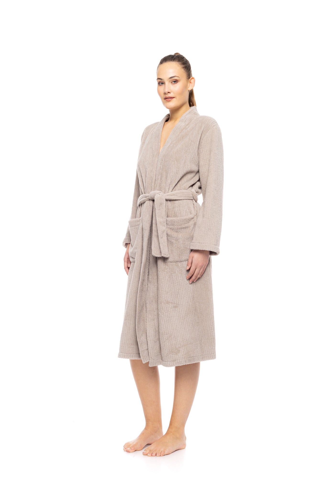 Pink Label - Robe Long Fleece Stripe