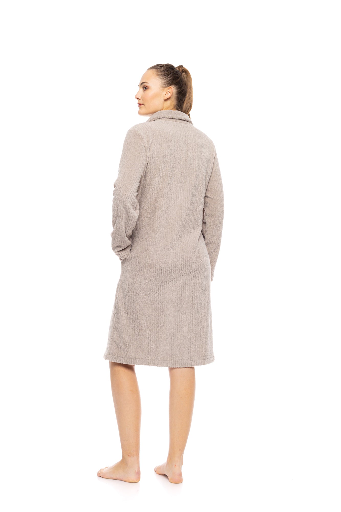 Pink Label - Robe Zipper Fleece Stripe