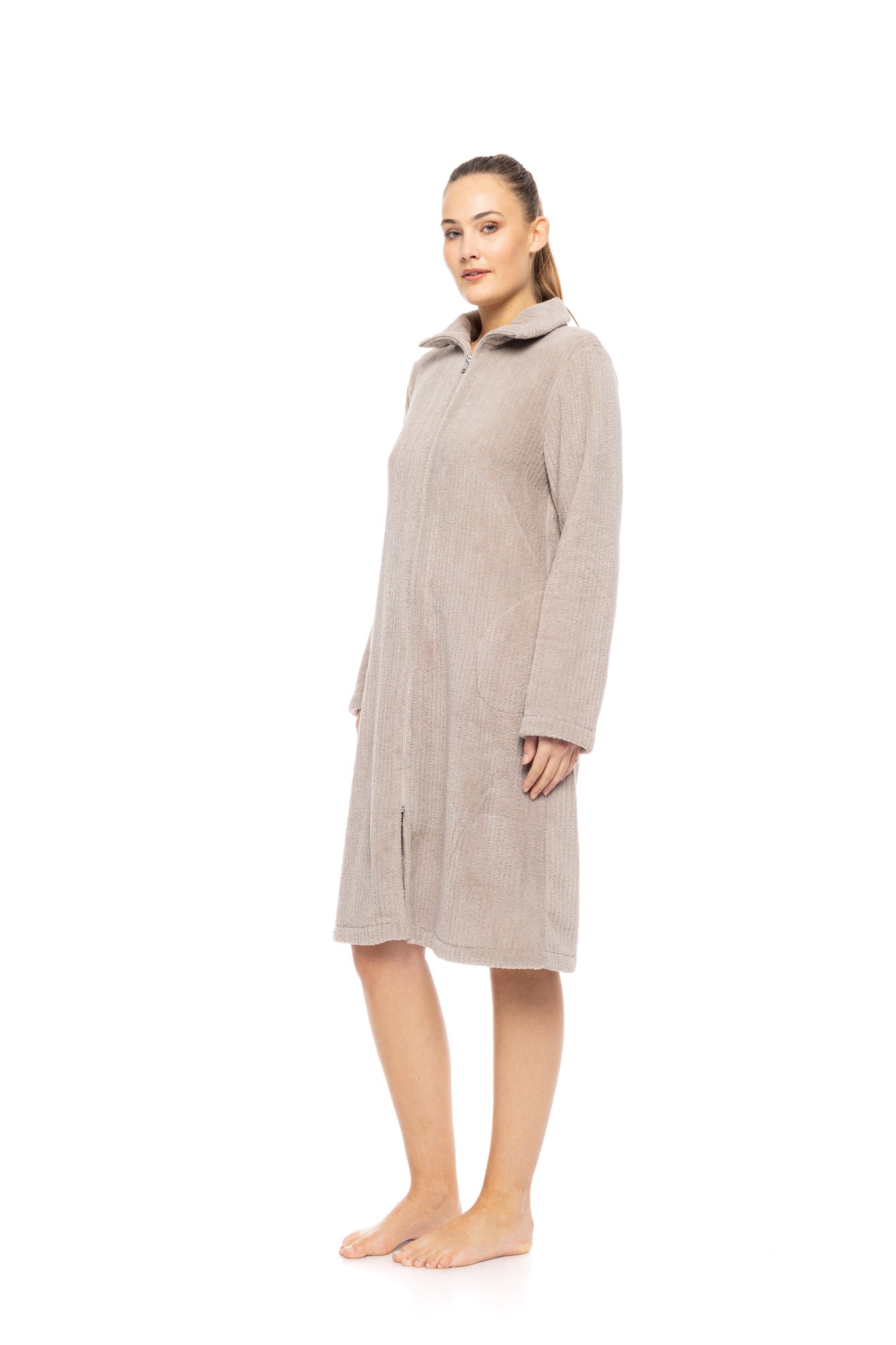 Pink Label - Robe Zipper Fleece Stripe