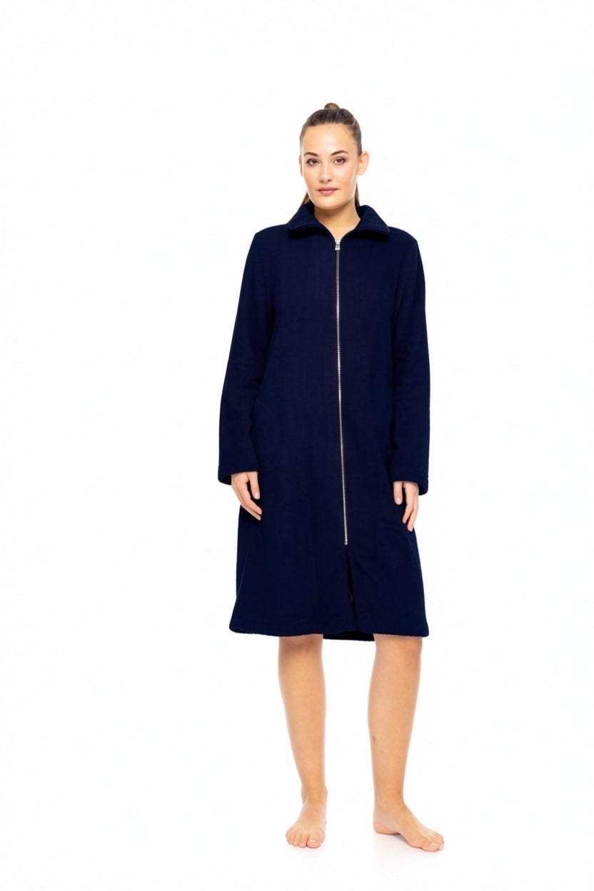 Pink Label - Robe Zipper Fleece Stripe