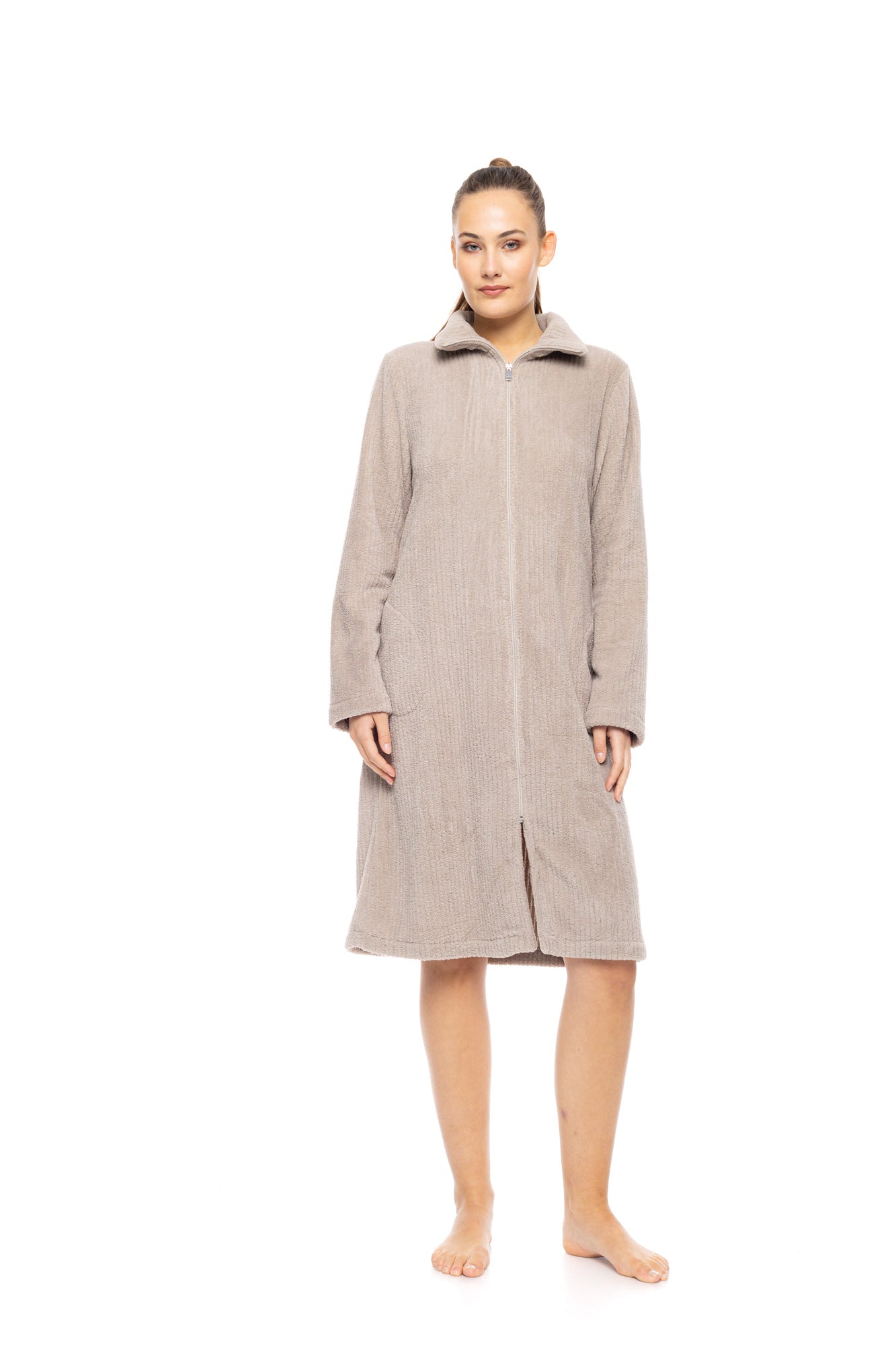 Pink Label - Robe Zipper Fleece Stripe