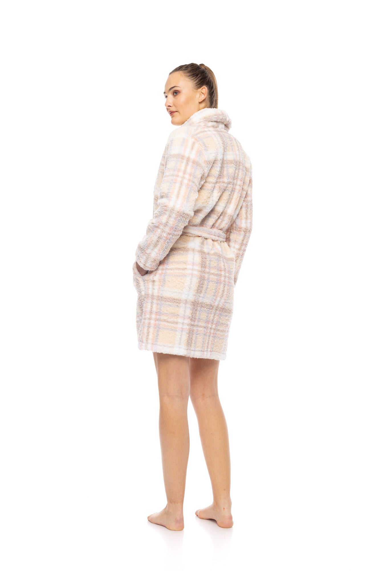 Pink Label - Robe Fleece Soft Plaid