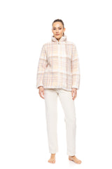 Pink Label - Robe Zipper Fleece Soft Plaid