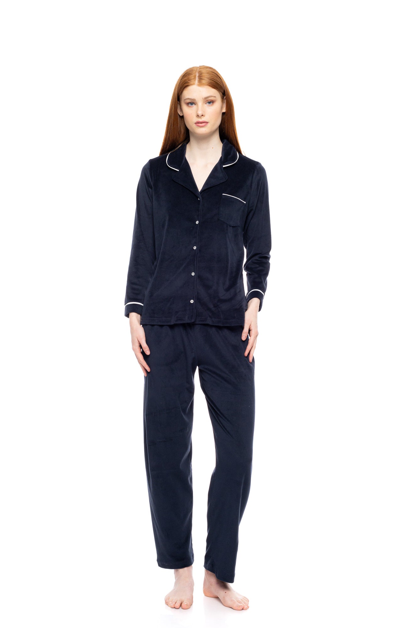 Pink Label - Pyjama Buttoned Soft Velvet