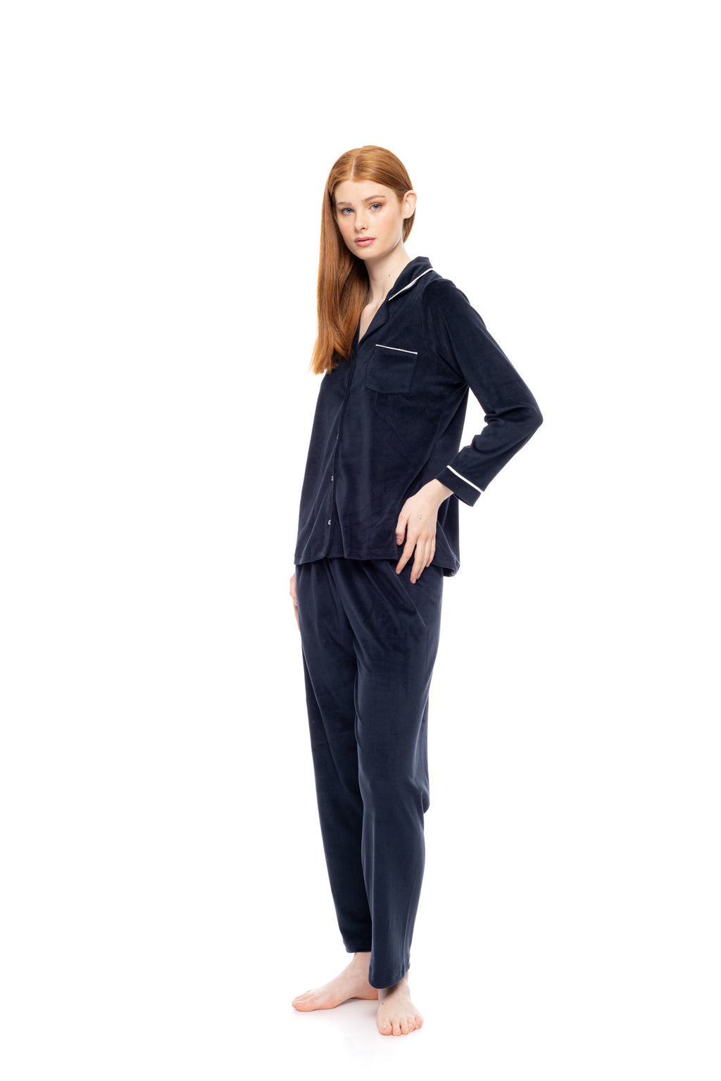 Pink Label - Pyjama Buttoned Soft Velvet