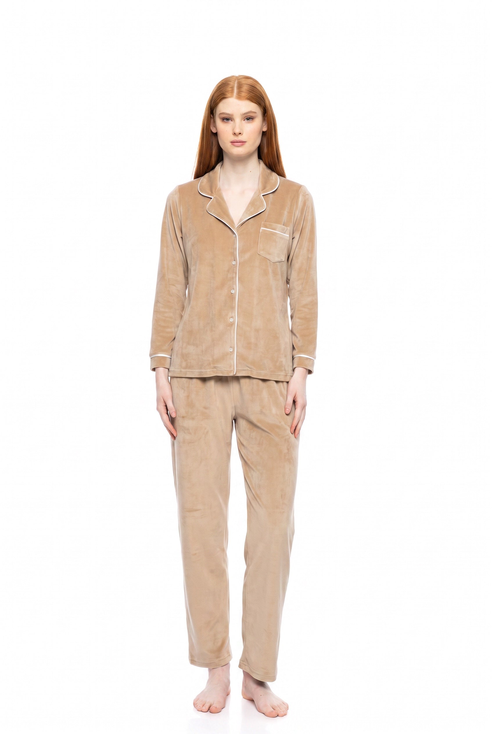 Pink Label - Pyjama Buttoned Soft Velvet