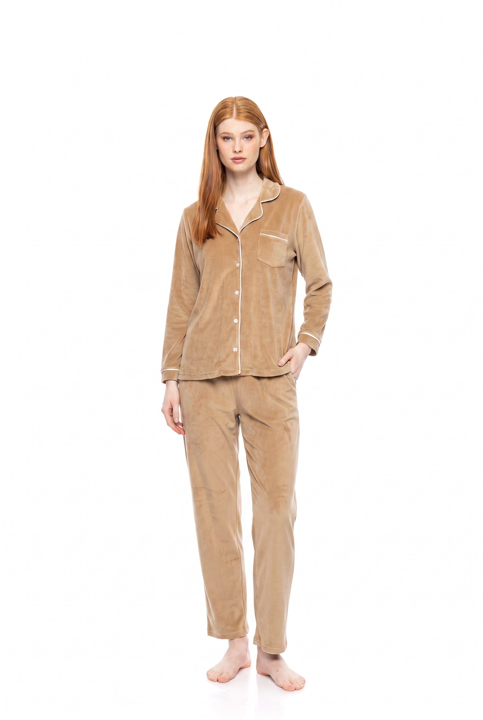 Pink Label - Pyjama Buttoned Soft Velvet