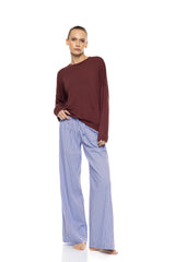 Pink Label - Pyjama Stripe Soft Blue/Bordeaux