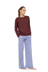 Pink Label - Pyjama Stripe Soft Blue/Bordeaux