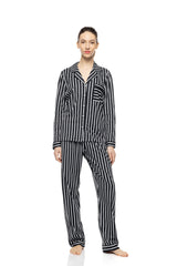 Pink Label - Pyjama Buttoned Wide Stripe Navy