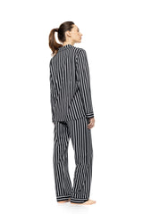Pink Label - Pyjama Buttoned Wide Stripe Navy