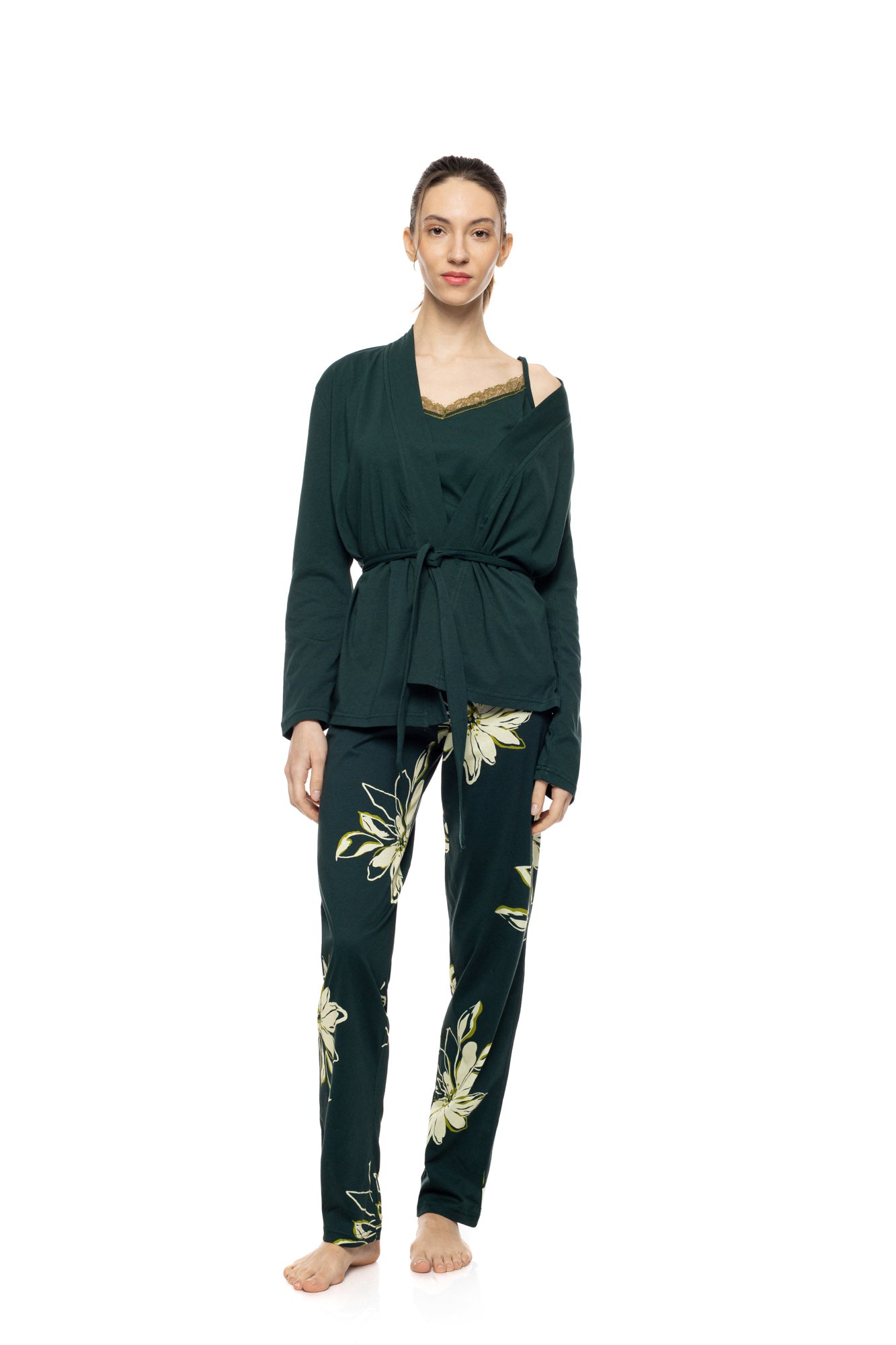 Pink Label - Pyjama 3Pcs Emerald Flower