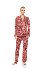 Pink Label - Pyjama Buttoned Dusty Pink Zebra