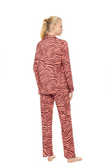 Pink Label - Pyjama Buttoned Dusty Pink Zebra