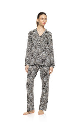 Pink Label - Pyjama Buttoned Ivory Leopard