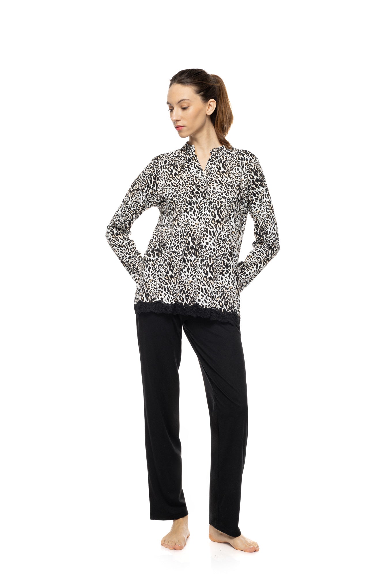 Pink Label - Pyjama Ivory Leopard