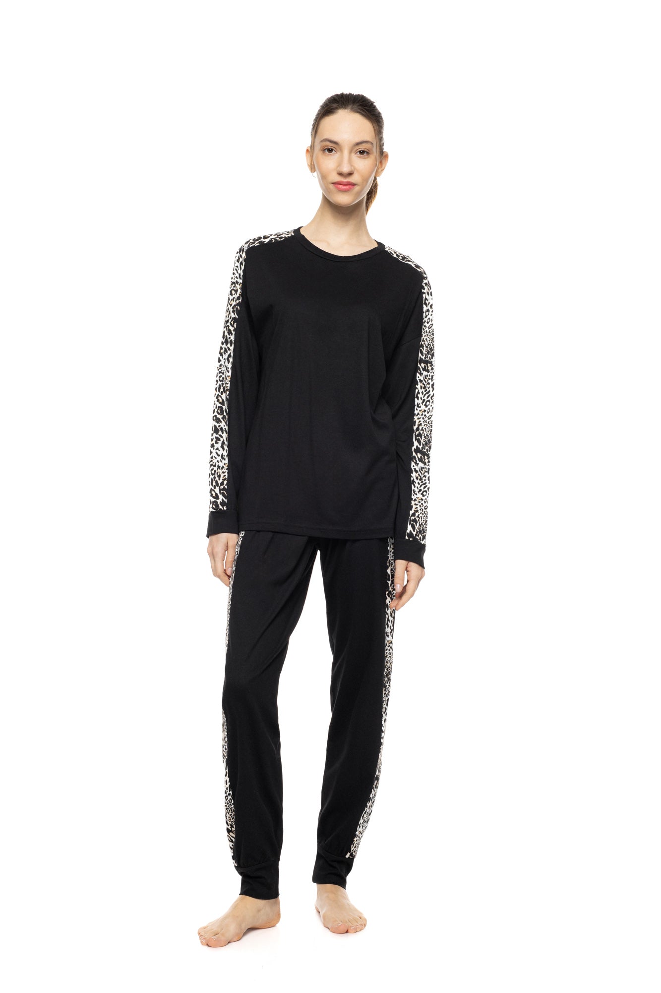 Pink Label - Pyjama Solid Ivory Leopard