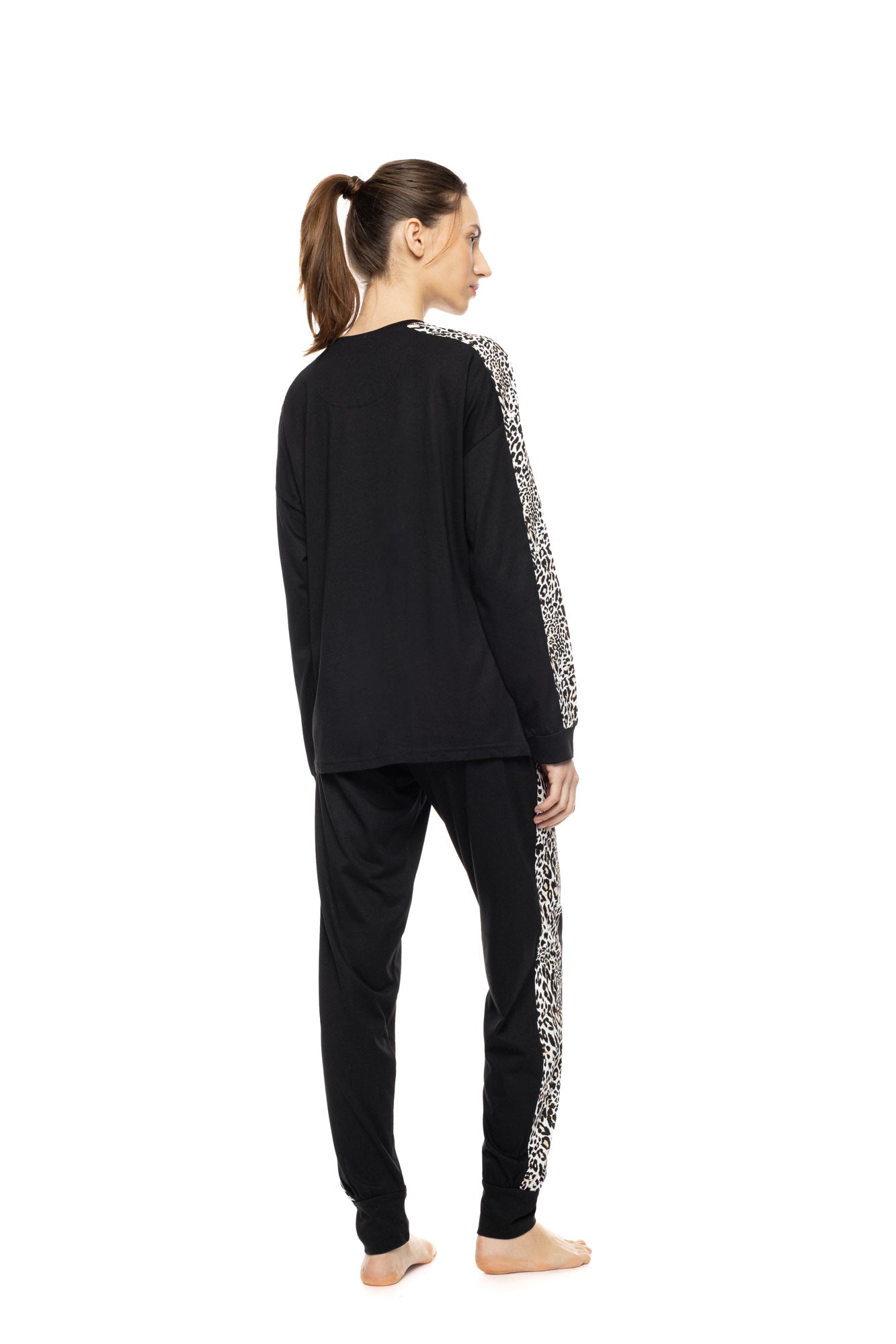 Pink Label - Pyjama Solid Ivory Leopard