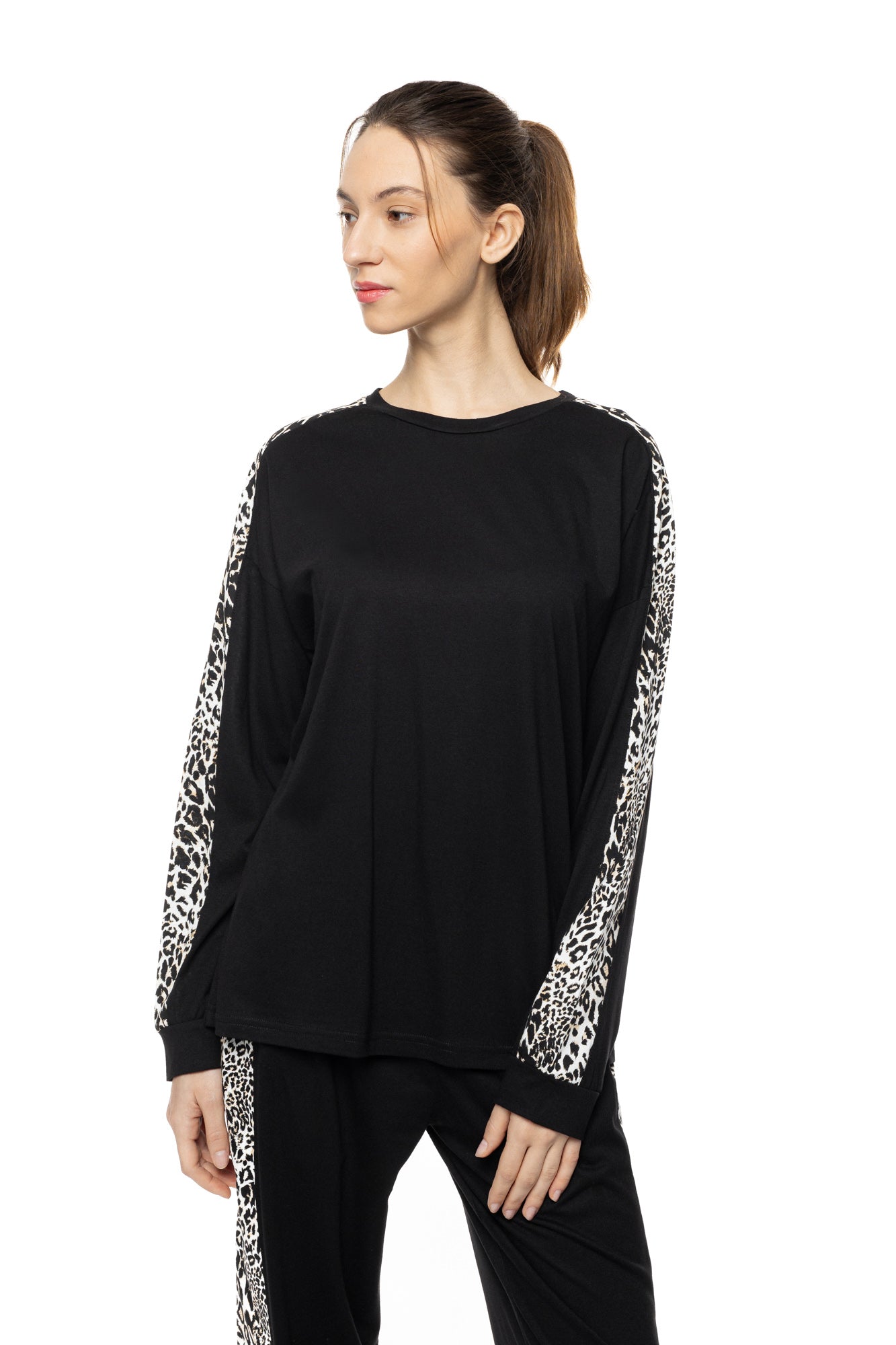 Pink Label - Pyjama Solid Ivory Leopard