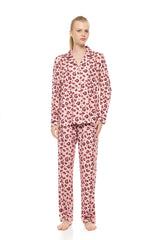 Pink Label - Pyjama Buttoned Wild Rose Leo