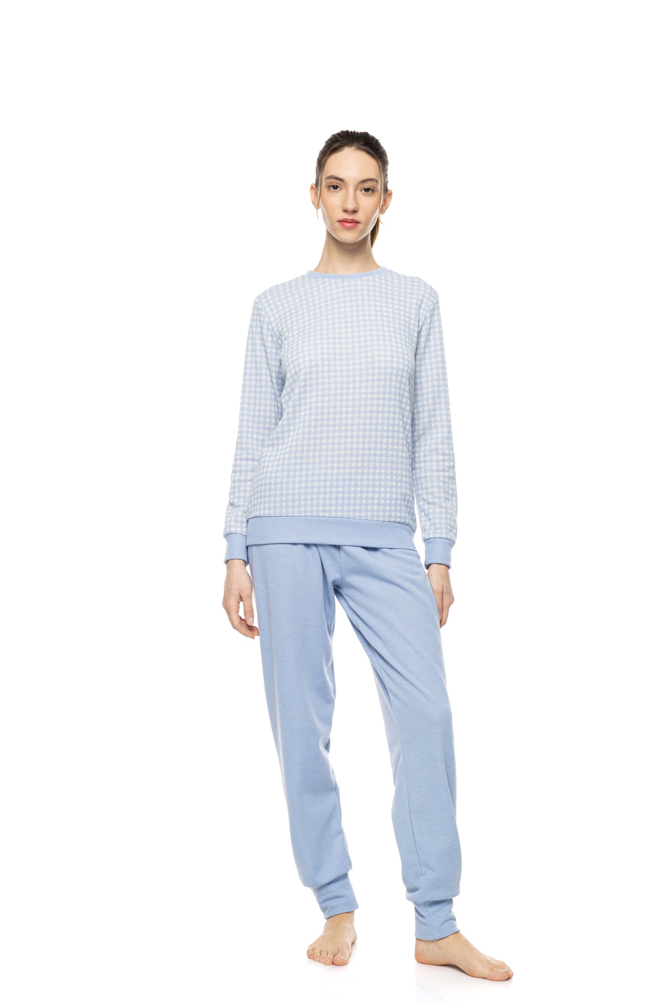 Pink Label - Pyjama Blue Cloud Plaid