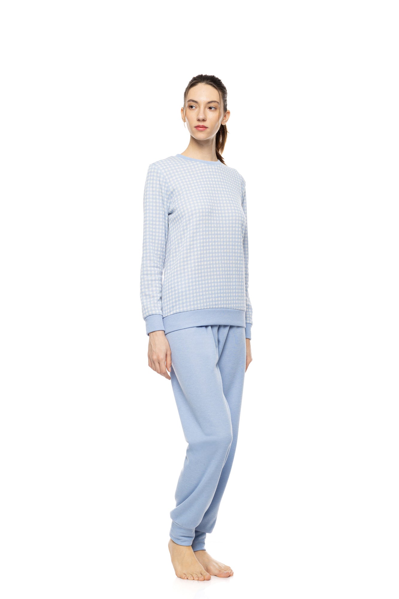 Pink Label - Pyjama Blue Cloud Plaid