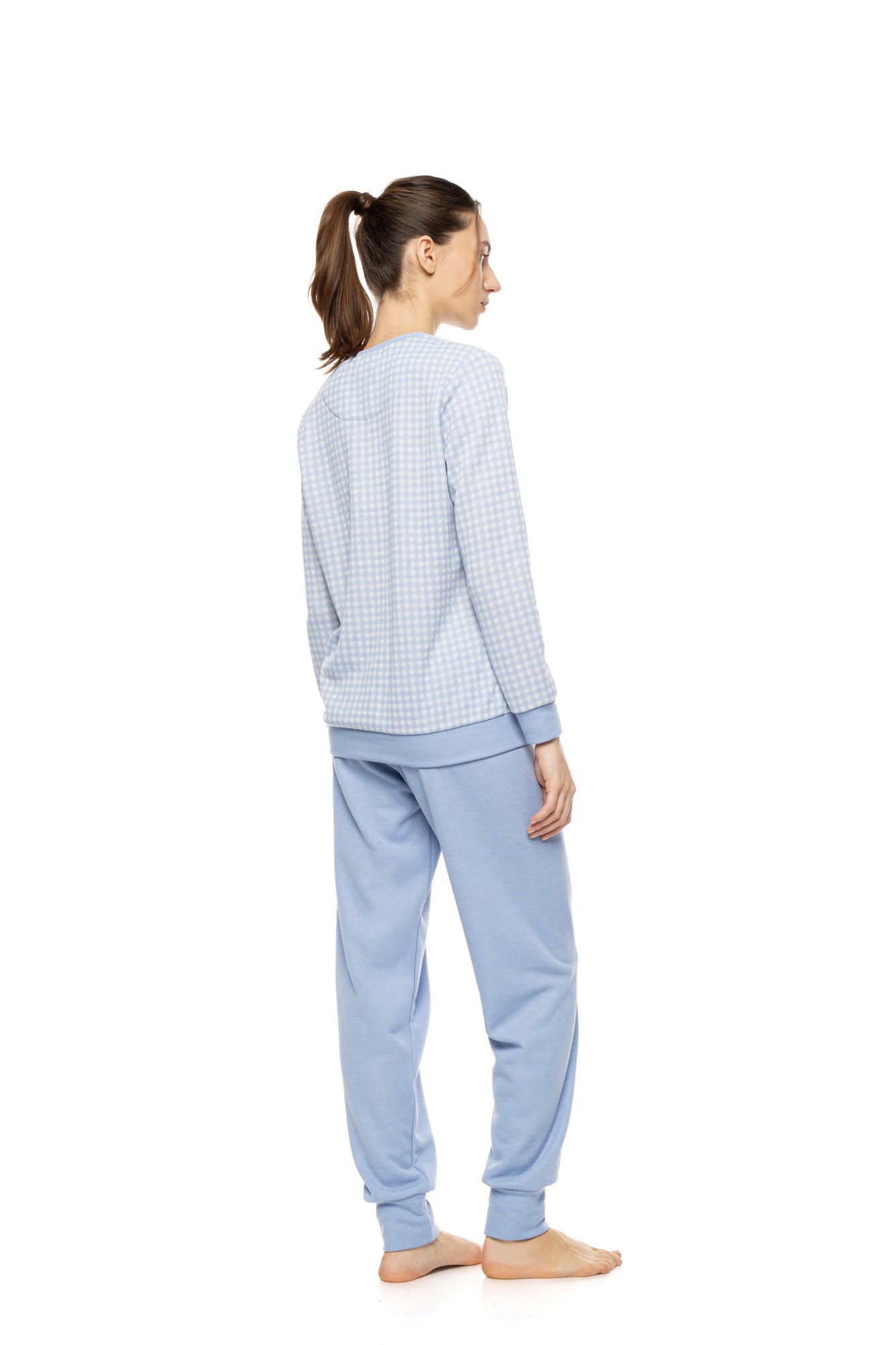 Pink Label - Pyjama Blue Cloud Plaid