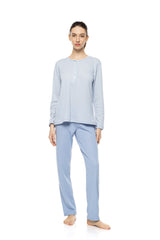 Pink Label - Pyjama Blue Cloud Plaid