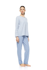 Pink Label - Pyjama Blue Cloud Plaid